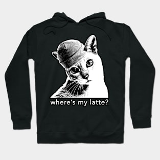 Hipster Cat // where's my latte? Hoodie